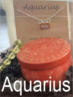 Zodiac Candle Set with Necklace, bracelet and crystal